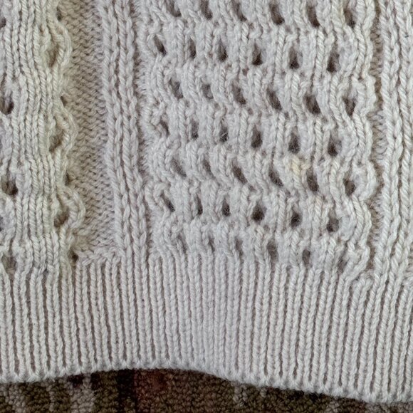 John Molloy Genuine Donegal Ireland Wool Womens Ivory Sweater Pullover Sz M - Picture 6 of 10